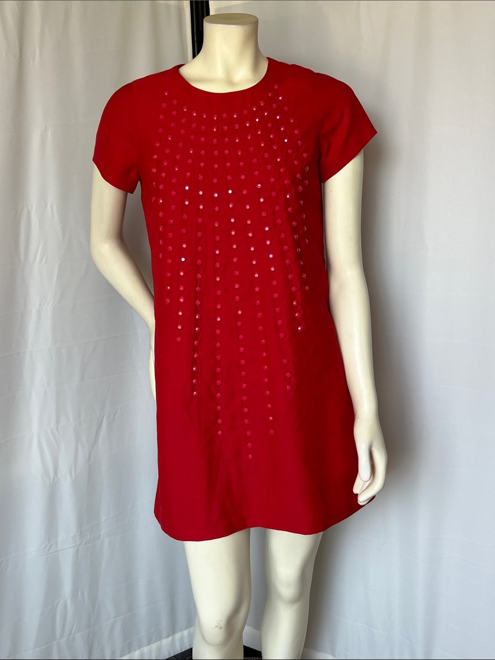 Karta Red Studded Shift Dress